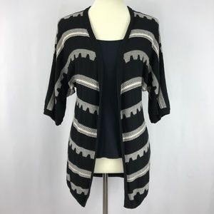 Black and White Patterned Fashion Cardigan